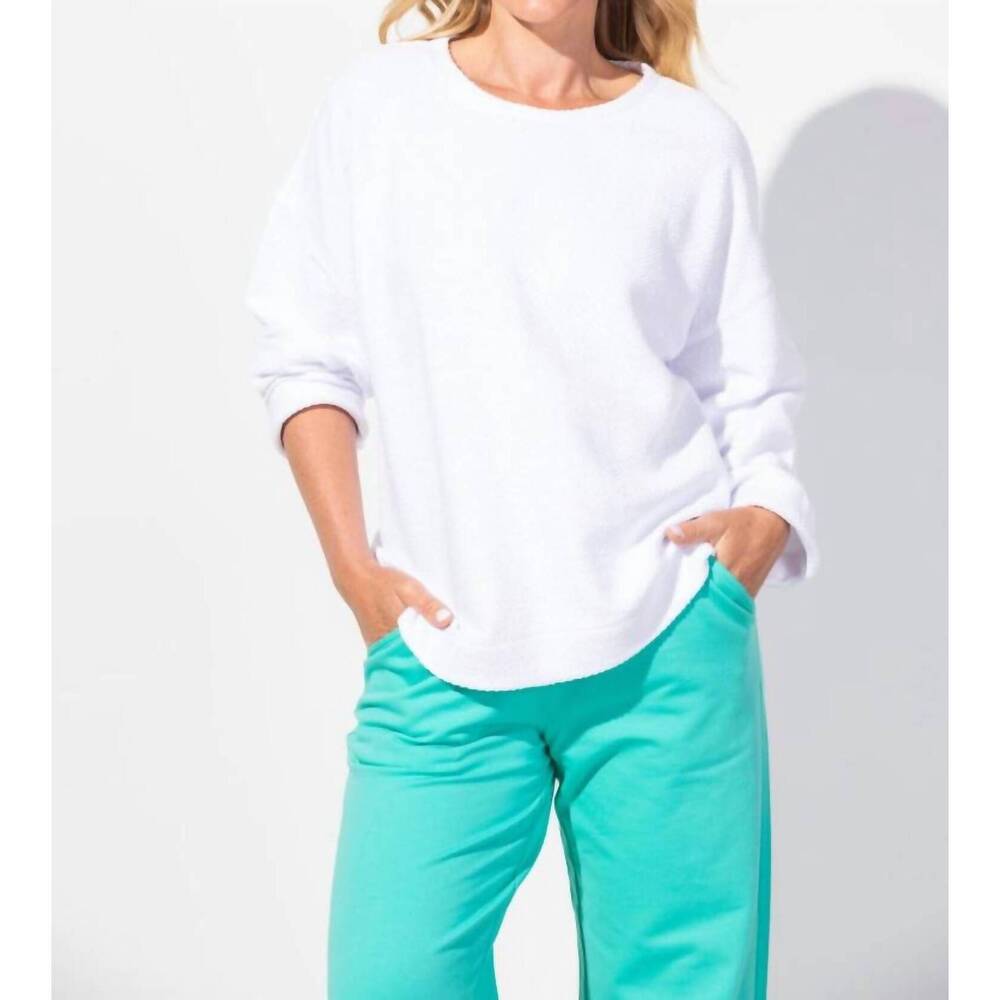 NEW ESCAPE BY HABITAT cool breeze terry pullover in white